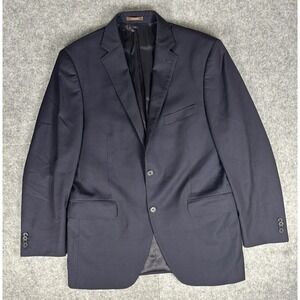 Peter Millar Dual Vent Notched Lapel 100% Wool Blue Pinstripe Blazer Jacket 40R
